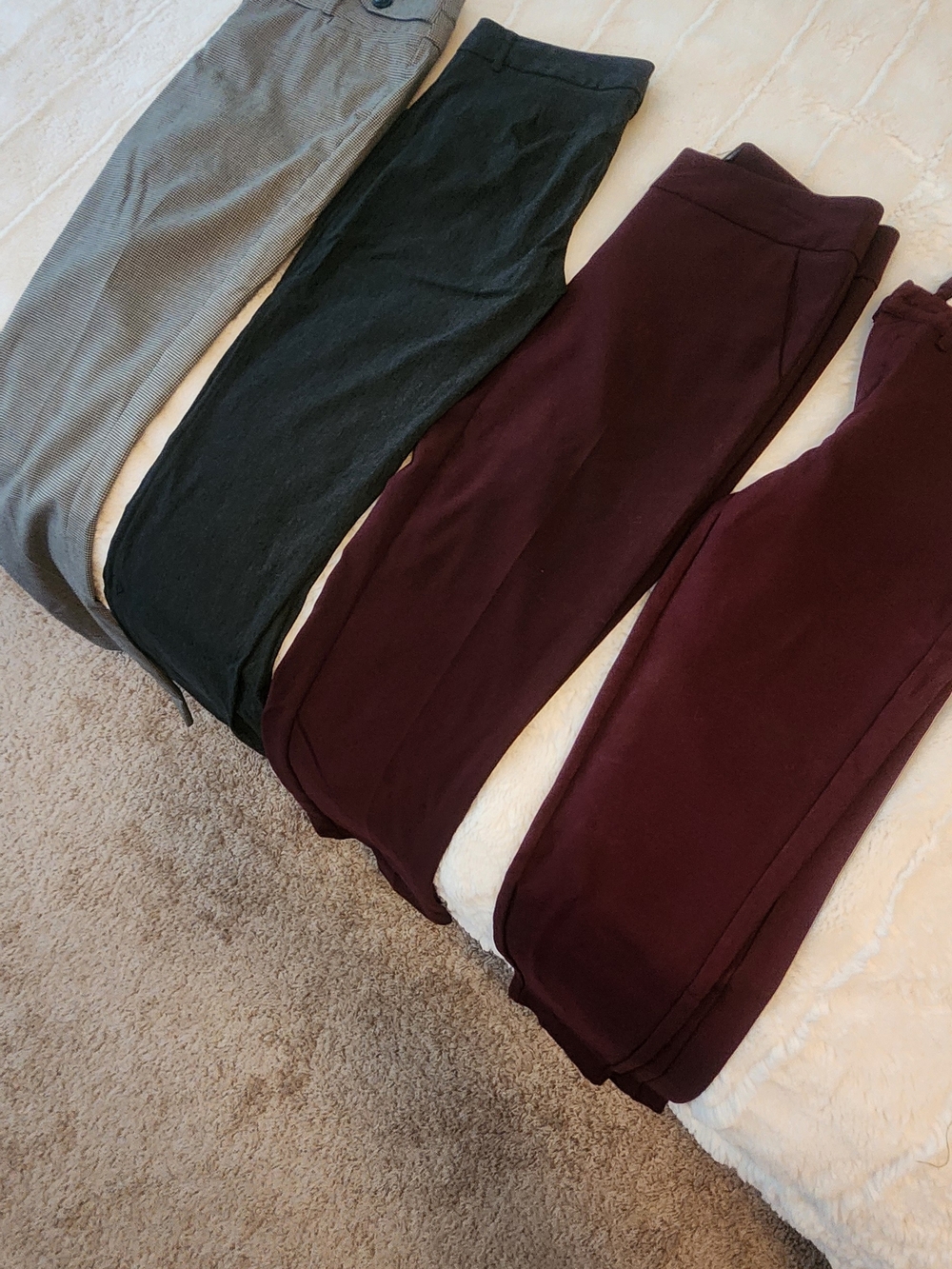 Dress Knit Pants - Burgundy, Black, Gray - Sizes 0-7